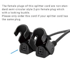 2 Pin Splitter Y Cable Male To Semi-circular 2-pin Female Plug With Lock Buckle -Power Adapter Store 0378