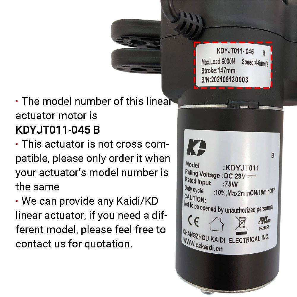 Kaidi KDYJT011-045 B Linear Actuator Motor Assembly 4 Kaidi KDYJT011-045 B Linear Actuator Motor Assembly - Image 2