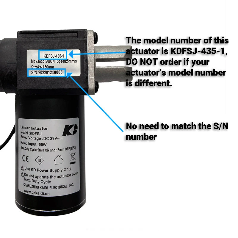 KDFSJ-435-1 Kaidi Linear Actuator For Power Recliner Lift Chair 4 KDFSJ-435-1 Kaidi Linear Actuator For Power Recliner Lift Chair - Image 2