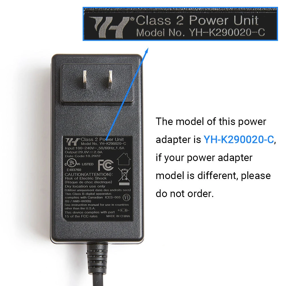 Right Angled Power Cord YH-K290020-C For Power Recliner Or Lift Chair, 29V 2A 4 Right Angled Power Cord YH-K290020-C For Power Recliner Or Lift Chair, 29V 2A - Image 2