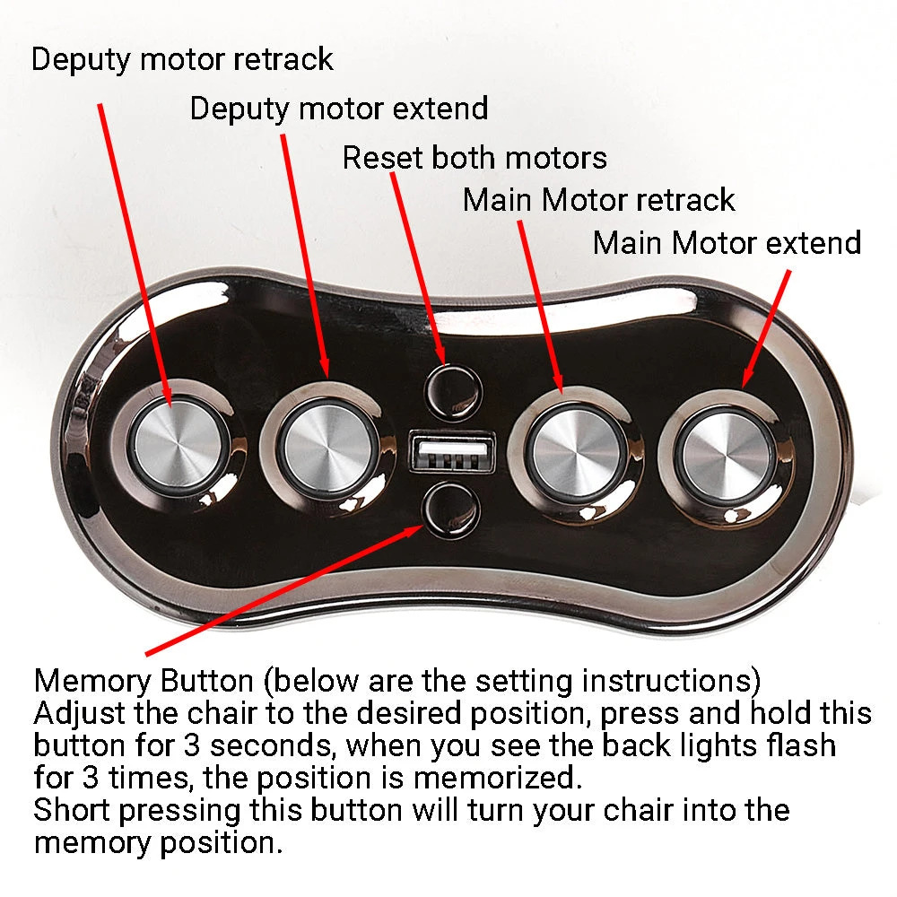 OKIN JLDK.60.06.02 Switch For Recliner Lift Chair 6 Button With USB 5 OKIN JLDK.60.06.02 Switch For Recliner Lift Chair 6 Button With USB - Image 3