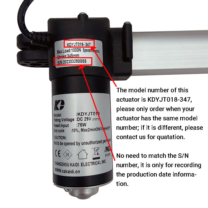 Kaidi KDYJT018-347 Linear Actuator Motor Assembly 4 Kaidi KDYJT018-347 Linear Actuator Motor Assembly - Image 2