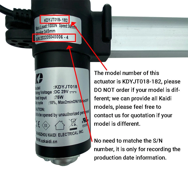 Kaidi KDYJT018-182 Linear Actuator Motor Assembly 4 Kaidi KDYJT018-182 Linear Actuator Motor Assembly - Image 2