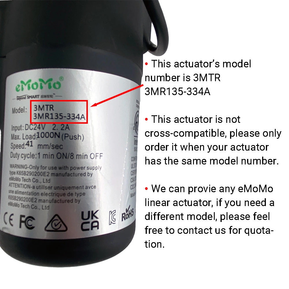 EMoMo 3MTR 3MR135-334A Linear Actuator For Power Recliner Lift Chair 3 EMoMo 3MTR 3MR135-334A Linear Actuator For Power Recliner Lift Chair - Image 2