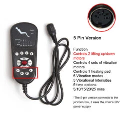 Replacement Massage Function Remote Handset Controller For Recliner Lift Chair -Power Adapter Store S3