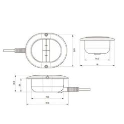 Universal Fixed Side Hand Controller For Electric Furniture Oval 2 Button 5 Pin Handset -Power Adapter Store SM FT0402